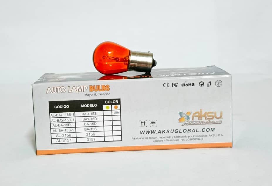  BOMBILLO INCANDECE BA15S NARANJA PACK/10 