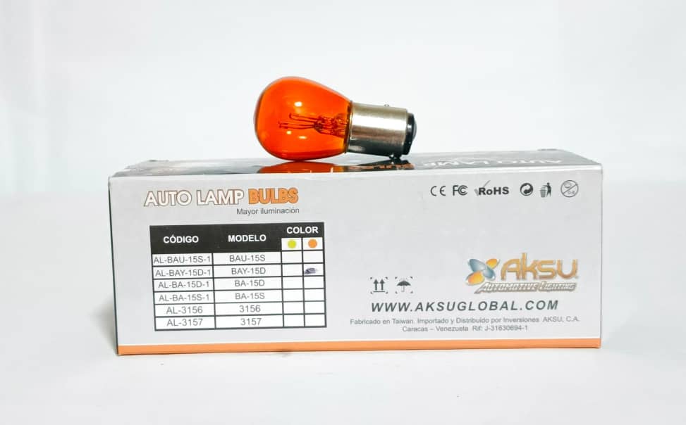 BOMBILLO INCANDES BAY15D NARANJA PACK/10